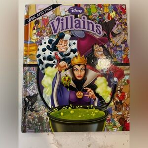 Disney Villains Illustrated Hardcover - Purple and Green look and find